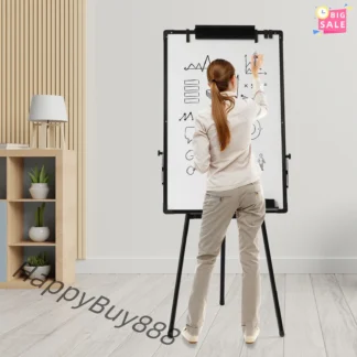 Soporte de pizarra blanca de 91x61cm, trípode con tabla abatible, pizarra blanca ajustable para la escuela, la oficina y el hogar