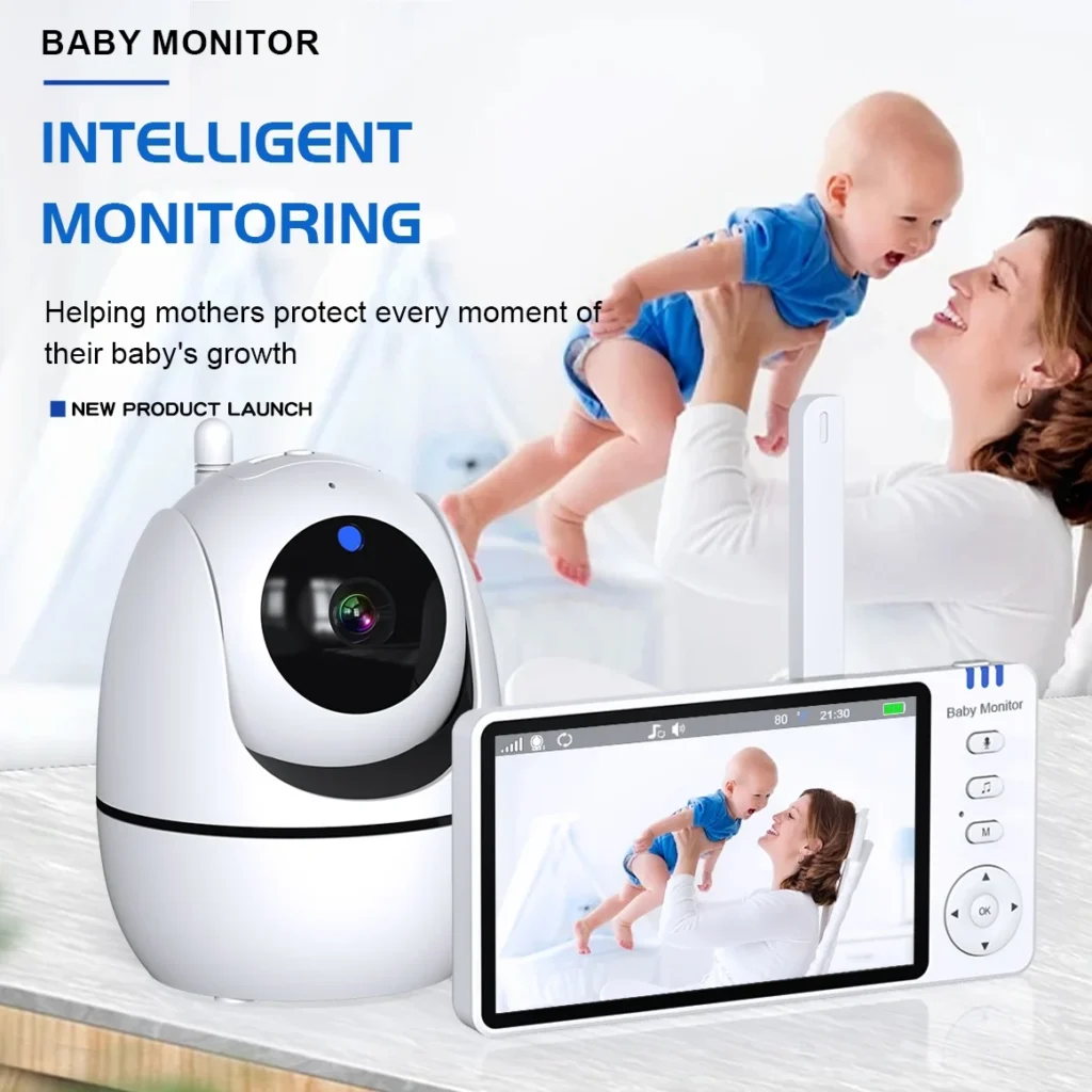 Monitor de vídeo de 5 pulgadas para bebé, Monitor inalámbrico de 2,4G, pantalla de Audio bidireccional, cámaras digitales de vídeo, protección de seguridad para recién nacidos