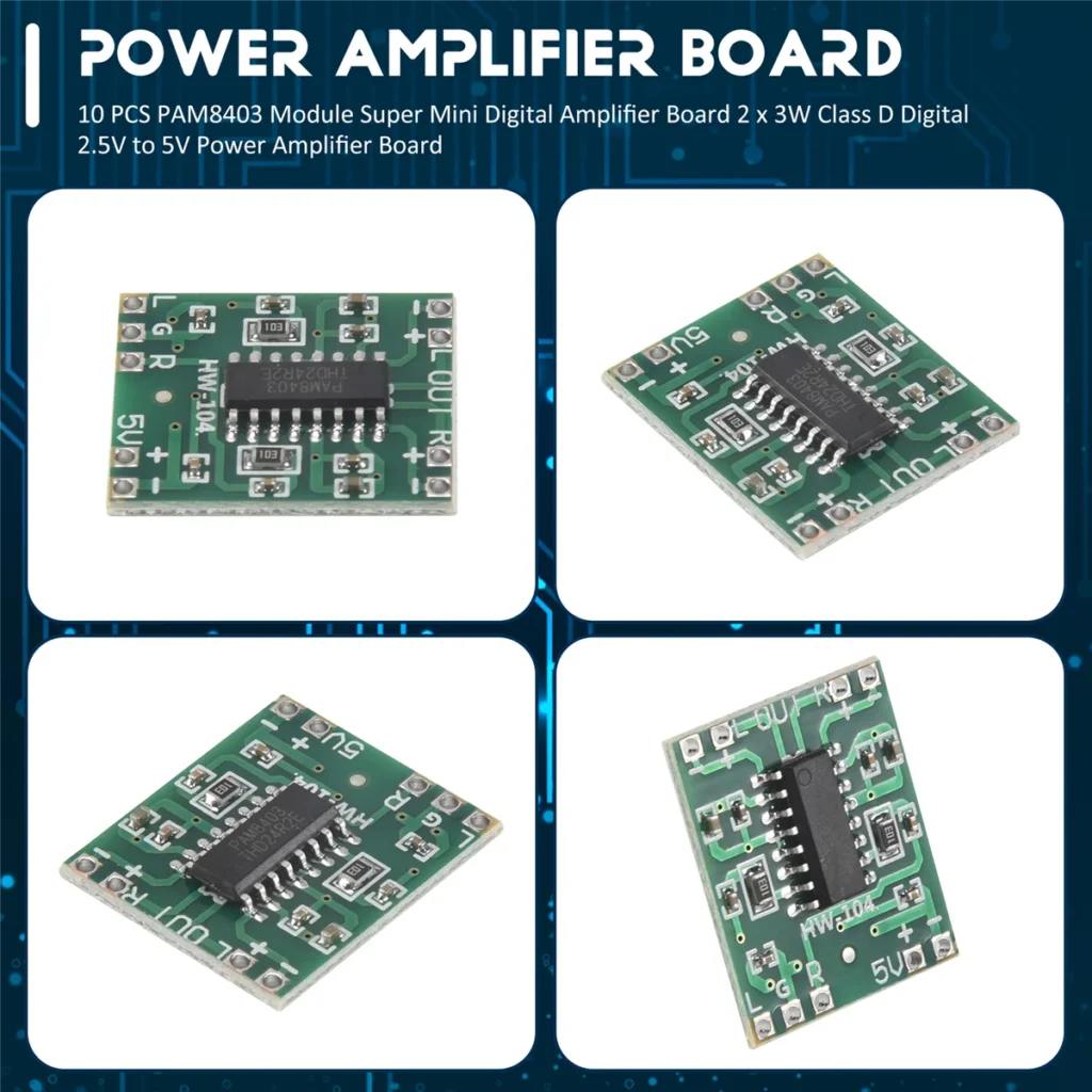 A51I 10 Uds módulo PAM8403 Super Mini placa amplificadora Digital 2x3W Clase D Digital 2,5 V a 5V placa amplificadora de potencia
