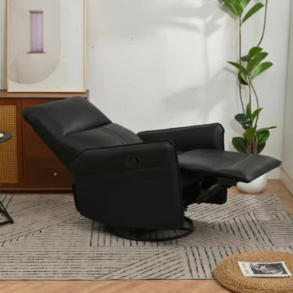 360 ° Mecedora giratoria para guardería, mecedora pequeña y moderna, silla reclinable giratoria para dormitorio, sala de estar, asientos de cine en casa