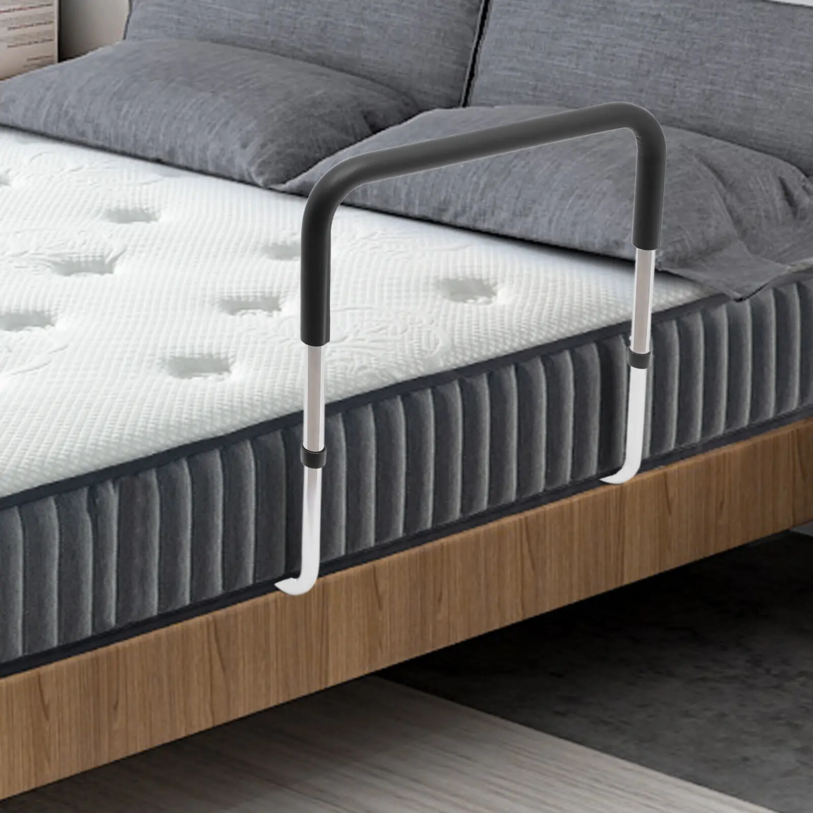 Rieles de cama para adultos mayores, asistencia de riel para personas mayores, protector de bastón de cama de seguridad