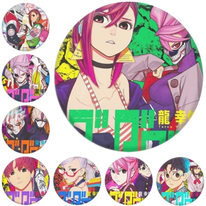 58mm Anime DAN DA DAN Ayase Momo Takakura Ken Enjōji Jin Seiko Cosplay disfraz insignia Pin SPTE broche de hojalata Prop regalo de Navidad