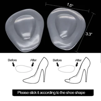 Almohadilla de Gel de silicona transparente para el antepié, insertos antideslizantes, fascitis Plantar, alivio del dolor en el antepié, tacón alto, 2/4 Uds.