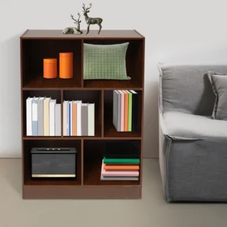 Librería, librería con 7 compartimentos, estantería de pie