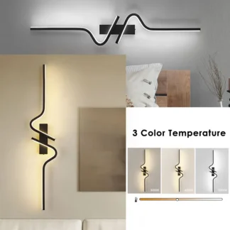 Lámparas de pared LED de interior nórdico, decoración para dormitorio, mesita de noche, luces de pared LED negras, aplique de pared para pasillo, lámpara Interior