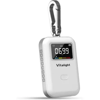 Mini detector de CO2, monitor de calidad del aire, monitor de CO2 elegante y liviano para viajes en casa en interiores, puede usar en cualquier lugar