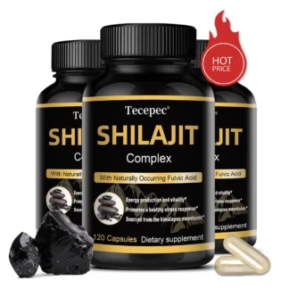 Cápsulas Shilajit: minerales ricos en rastro, ácido huvico natural, ayudan a pensar y la memoria cerebral, la inmunidad y el metabolismo