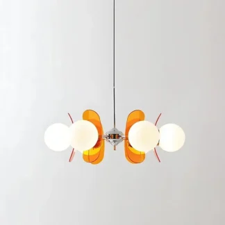 SANDYHA-candelabro moderno para sala de estar, bola de burbujas de cristal blanco lechoso, luz colgante LED, lámpara de mesa de comedor acrílica, decoración de dormitorio