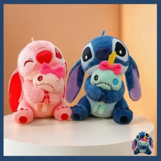 Figuras de Anime Stitch Hug Scrump de 25CM, muñecos de Lilo & Stitch, juguetes de dibujos animados, almohadas, juguete tranquilizador para niños, decoración de sofá, regalos de cumpleaños