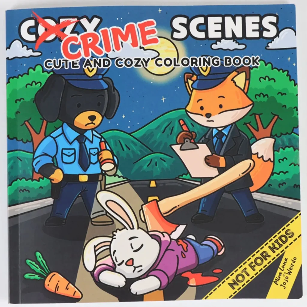 CRIME SCENES Libro para colorear con patrones audaz y fácil para adultos, lindo libro de dibujo, regalo perfecto para fiesta y cumpleaños