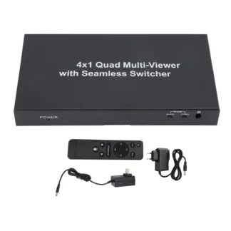 Conmutador multivisor 4x1 HD interfaz Multimedia 1080P 60Hz amplia compatibilidad conmutador cuádruple continuo resistente para cámara de seguridad