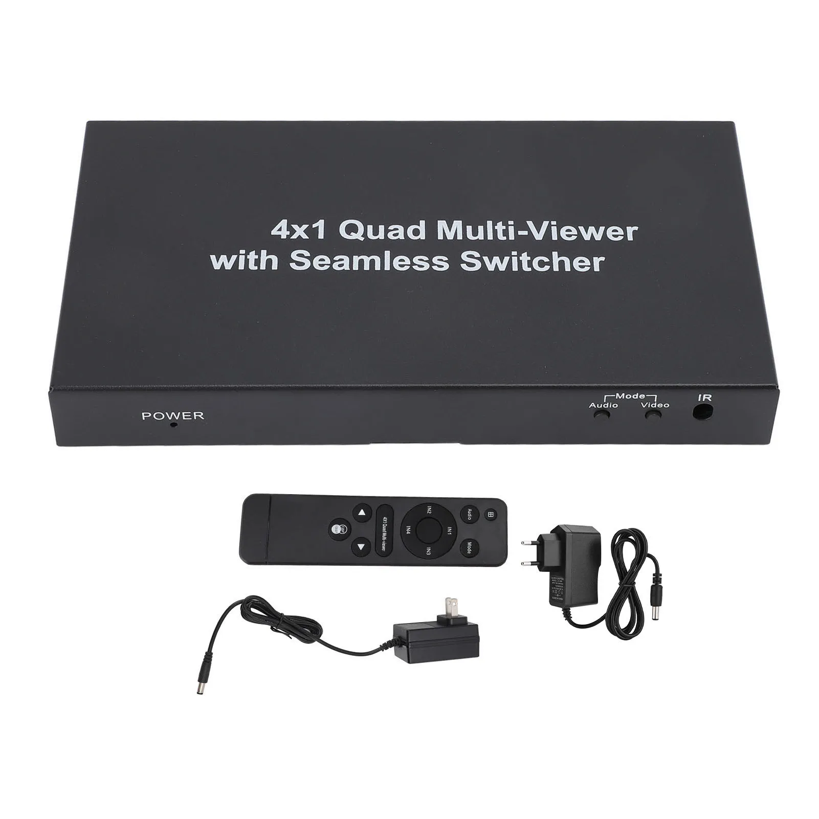 Conmutador multivisor 4x1 HD interfaz Multimedia 1080P 60Hz amplia compatibilidad conmutador cuádruple continuo resistente para cámara de seguridad