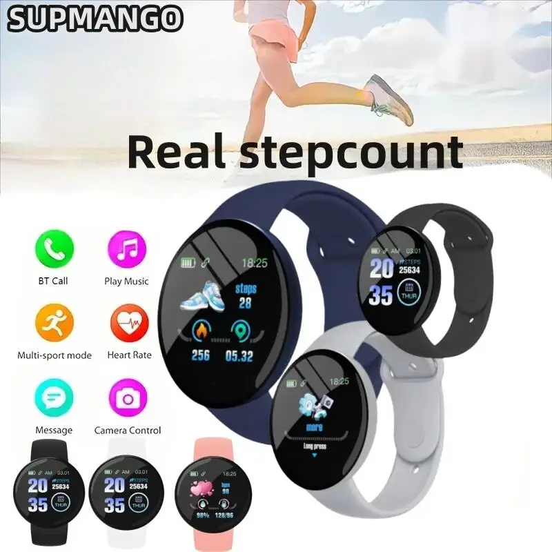 Reloj inteligente Stepcount Real, reloj inteligente multifunción conectado a pasos para hombres y mujeres, adecuado para Android
