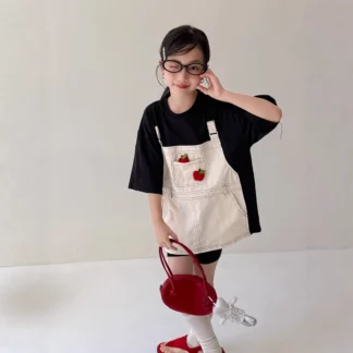 Camiseta falsa de manga corta con dos empalmados en contraste, camiseta holgada informal bonita de moda para primavera y otoño