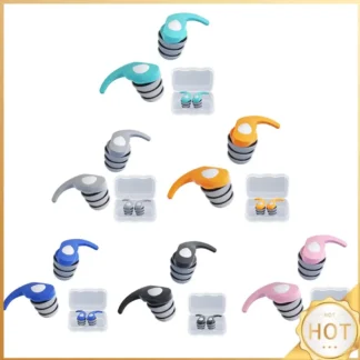 1 par de tapones para los oídos de silicona, tapones para los oídos suaves y cómodos con bloqueo de sonido, tapones protectores para los oídos para viajes, trabajo, sueño, natación