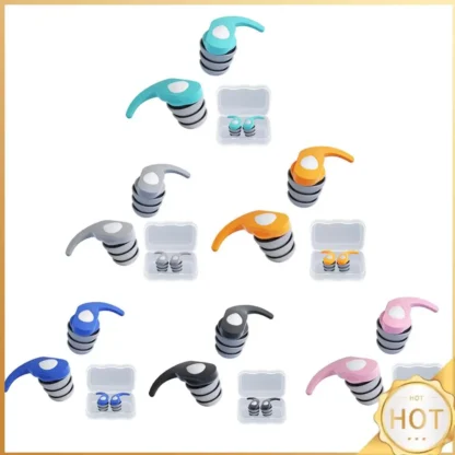 1 par de tapones para los oídos de silicona, tapones para los oídos suaves y cómodos con bloqueo de sonido, tapones protectores para los oídos para viajes, trabajo, sueño, natación