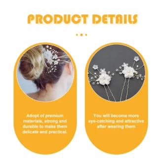 Horquilla para el pelo de cristal con perlas para mujer, accesorios para peinar fiesta nupcial, horquillas florales, tocado elegante y duradero de lujo, 6 uds.