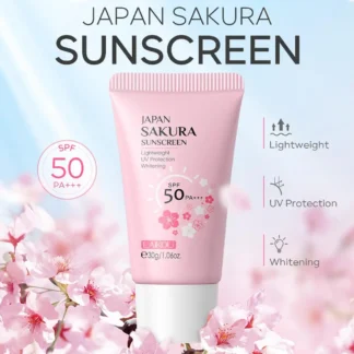 Crema solar SPF50 Sakura protector solar para rostro y cuerpo 1,06 oz hidratante natural resistente al agua protección solar para la piel protege la calma