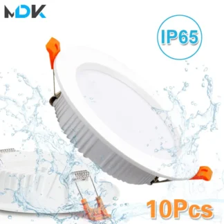 10 Uds IP65 LED impermeable Downlight empotrable AC220V 7W 9W 12W 15W DC12V cocina baño inodoro foco lámpara de techo