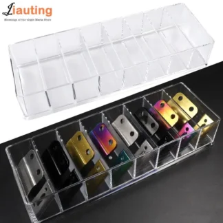 Caja de almacenamiento de plástico Rectangular Universal, contenedor organizador de Peine de límite de guía, cortadora de pelo eléctrica de peluquero, 8 rejillas