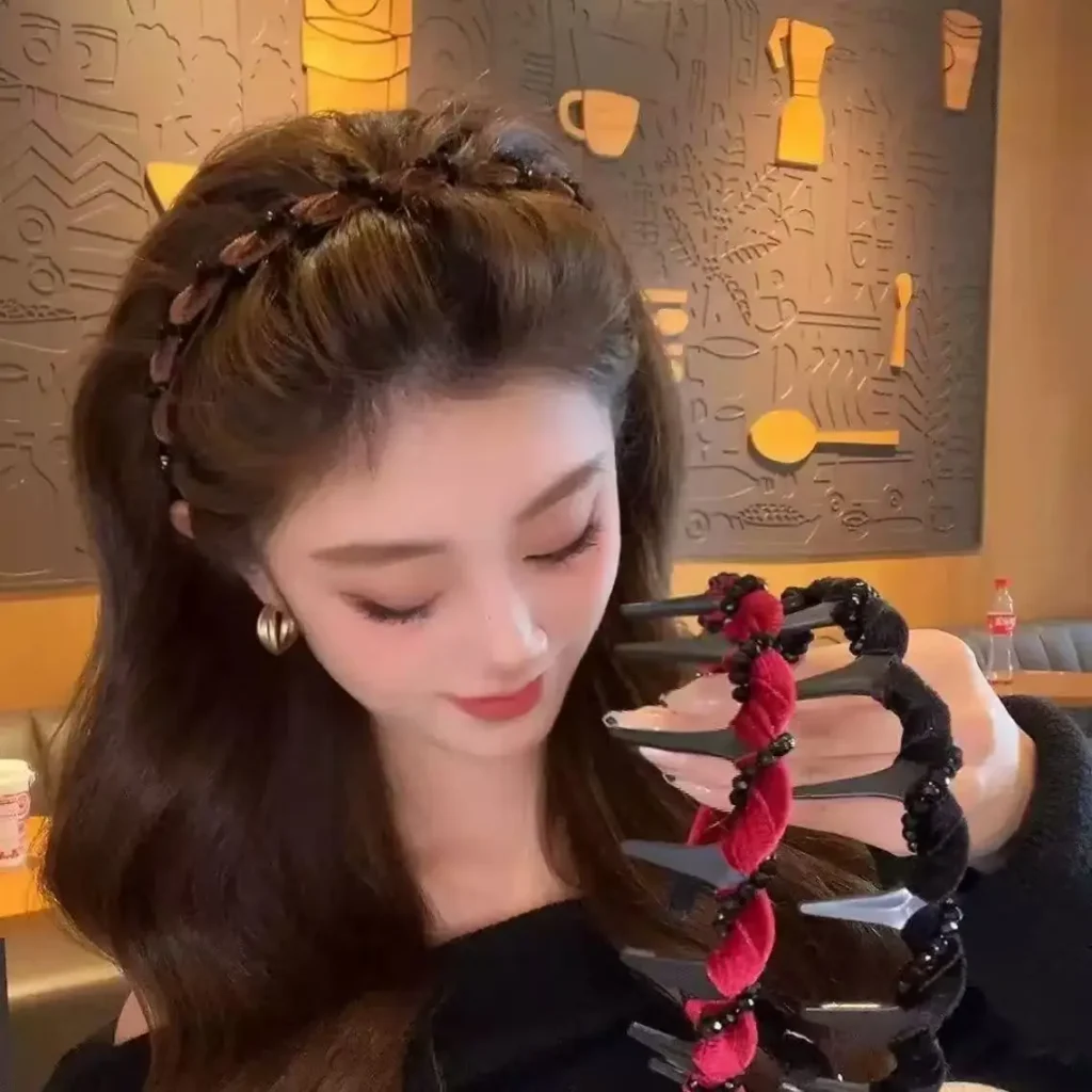 Diadema de terciopelo dulce y elegante con diamantes de imitación de perlas, diadema envolvente antideslizante, accesorios para el cabello de moda