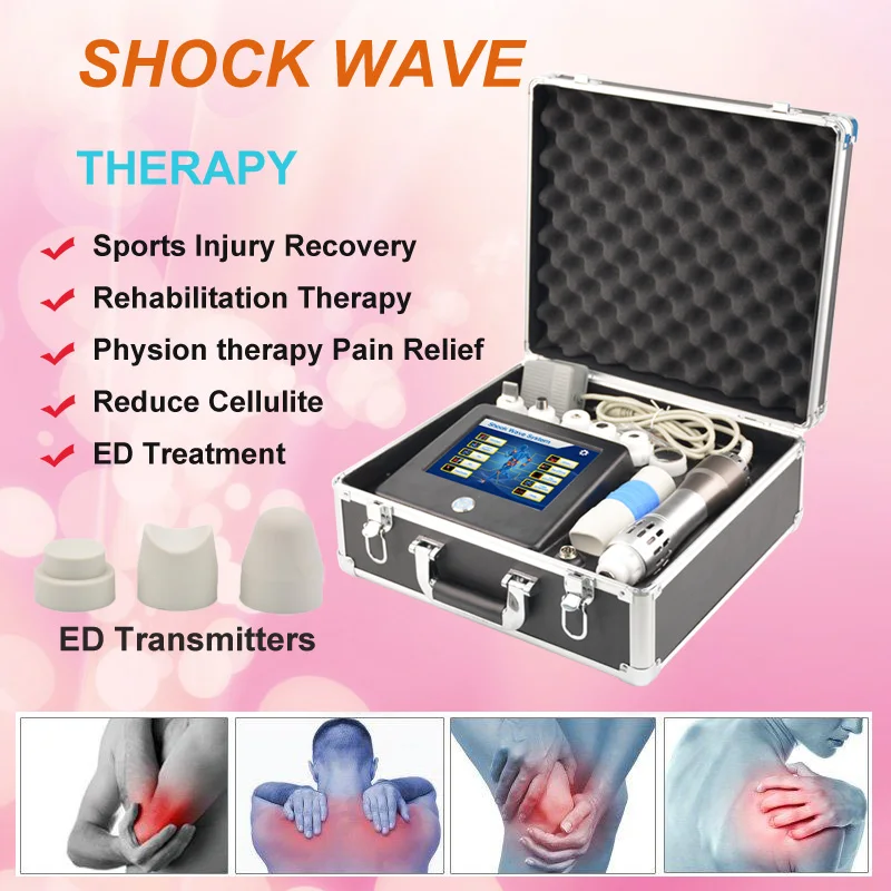 Terapia de ondas de choque extracorpóreas portátil, máquina de terapia de ondas de choque acústicas, alivio del dolor