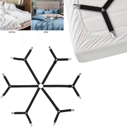 12 Clips de sujetadores para sábanas, Clip ajustable, tirantes elásticos, correas de soporte, Clip para sábanas, fundas de colchón, accesorios para cuna