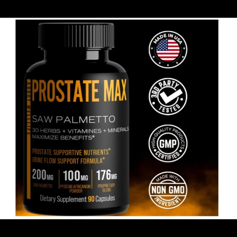 Con Saw Palmetto y 30 potentes extractos de hierbas, minerales y vitaminas para maximizar la salud de la próstata, 90 cápsulas