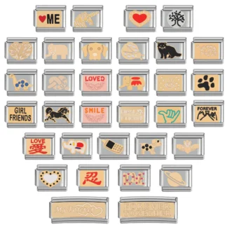 Serie mixta, pulsera de acero inoxidable con dije italiano Diy de 9mm, sonrisa eres estrella, amigos amados