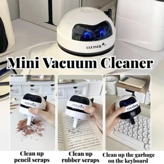 Aspiradora de escritorio Mini aspiradora de coche recargable, virutas de goma automáticas y extractor de polvo de teclado para limpieza portátil