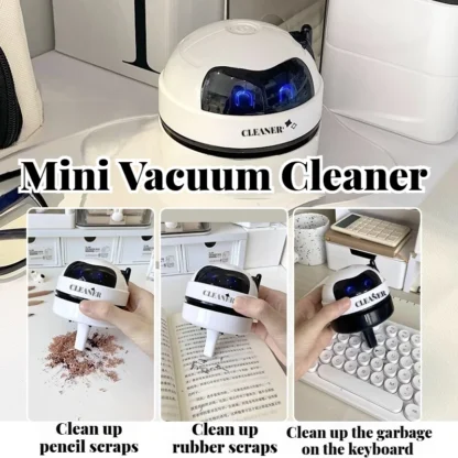 Aspiradora de escritorio Mini aspiradora de coche recargable, virutas de goma automáticas y extractor de polvo de teclado para limpieza portátil