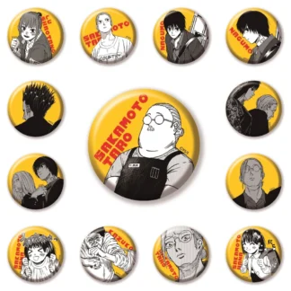 58mm Anime Taro SAKAMOTO DAYS Shin Asakura Heisuke Mashimo Cosplay disfraz insignia Pin SPTE broche de hojalata Prop regalo de Navidad