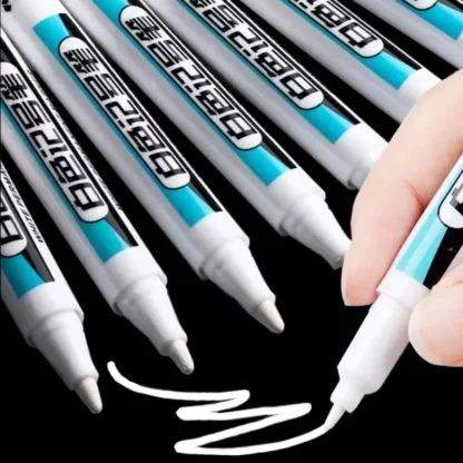 Rotulador blanco aceitoso, bolígrafos para grafiti, resistente al agua, lápiz de Gel permanente, neumático, cuaderno, pintura de vidrio, 0,7mm, 1mm, 2,5mm, 5/1 Uds.