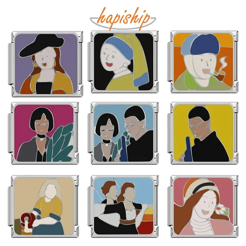 Hapiship 2024 nueva moda caliente colores personalidad encanto enlaces ajuste 9mm pulsera de acero inoxidable hacer DIY joyería de mujer DJ766