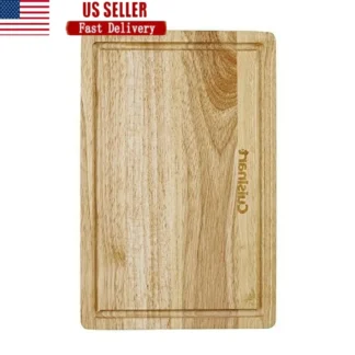 Tabla de cortar de madera de caucho de 12,5 pulgadas, tabla de cortar de madera duradera, utilidad de cocina, tabla de servicio versátil, madera dura Rectangular