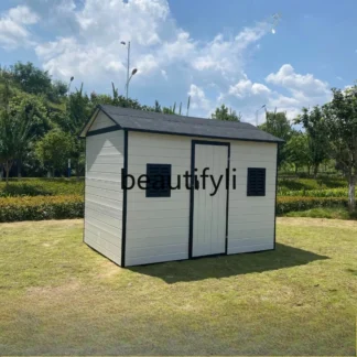 Cobertizo de almacenamiento de jardín móvil para exteriores, gabinete de almacenamiento anticorrosión a prueba de sol, sala de herramientas, montaje de patio