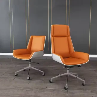 Silla de oficina ejecutiva para personal de la empresa Sillas de sala de conferencias Silla de cuero con ruedas móviles
