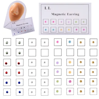 Anillo magnético para cartílago de la oreja, joyería no perforada, Piercings para pendientes, labio, Labret, perno prisionero, nariz, falso, 12 piezas por juego, venta al por mayor