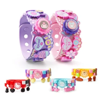 Pulsera ensamblada Sanrio HelloKitty Kulomi Melody personaje pulsera creativa para niños joyería juguetes regalos de cumpleaños