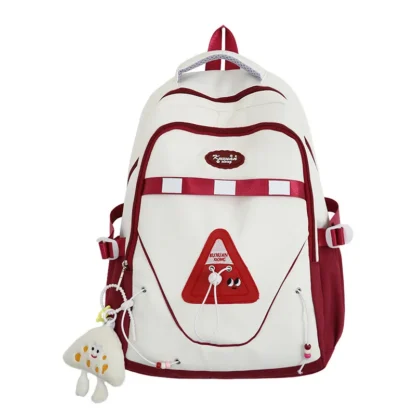 2025 Nueva mochila con bloques de color fresco, informal, minimalista, de gran capacidad, estilo Ins, ligera, para escuela secundaria y juvenil