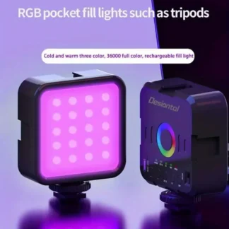 Mini luz de relleno de bota caliente RGB, fotografía en vivo, lámpara de atmósfera portátil LED, cámara móvil, luces de bolsillo ajustables