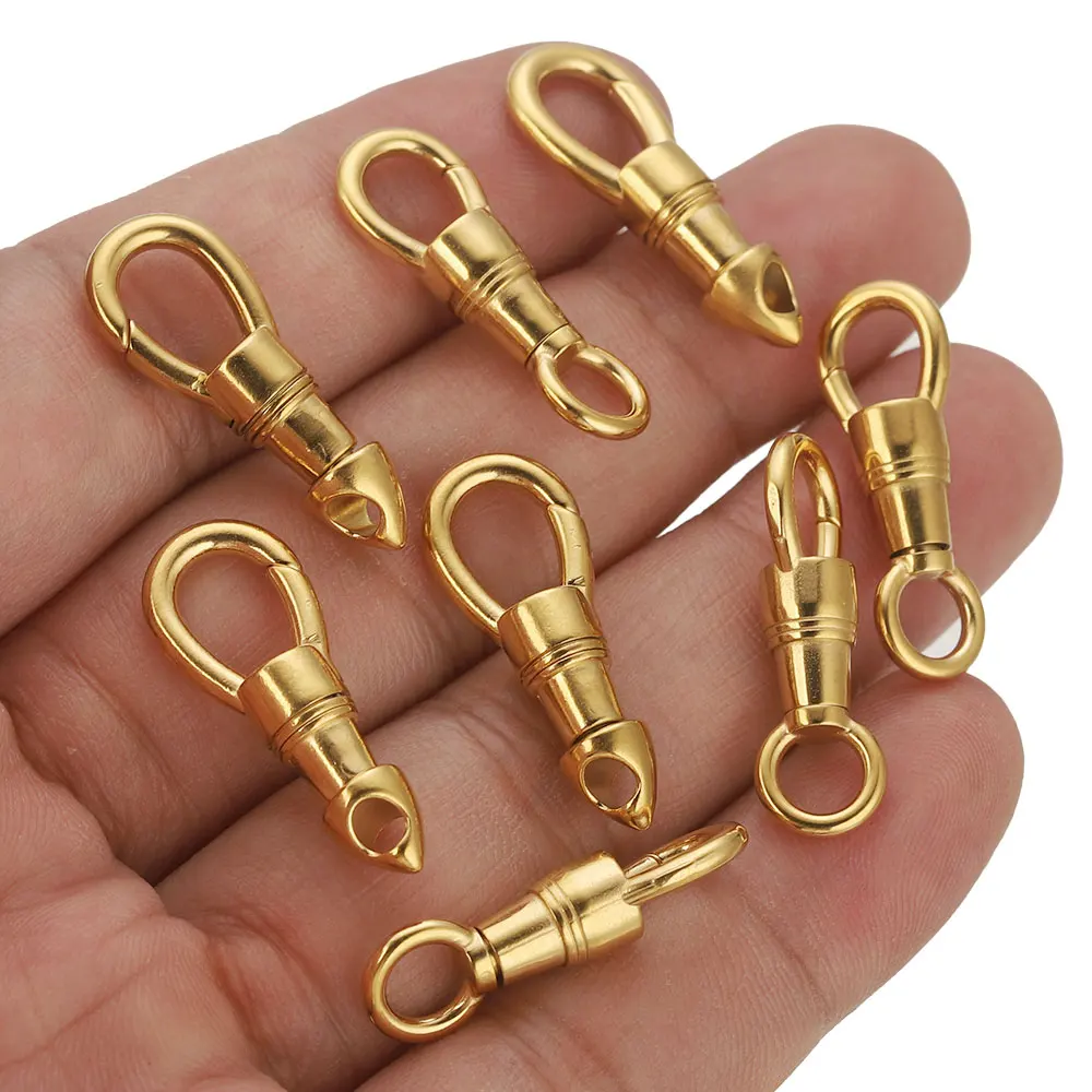 2 unids/lote bolsa de acero inoxidable llavero gancho cierres langosta ganchos conectores para DIY joyería suministros Accesorios