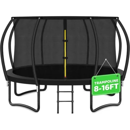 Trampolín 8FT 10FT 12FT 14FT 16FT, Trampolines recreativos con red de respaldo y escalera, Trampolines antioxidantes para exteriores