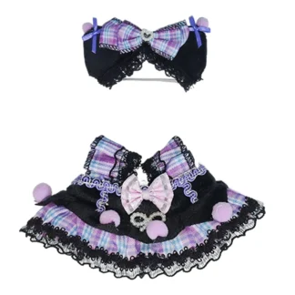 Para muñecas Kpop Exo Labubu Idol de Corea, vestido vaquero, ropa para muñecas con lazo grande, regalo para niños, Mini ropa bonita de 15-17cm, accesorios para muñecas