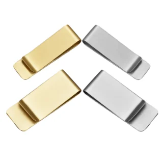 4 Uds. Carpeta de billetes, cuadernos, bolígrafo decorativo, soporte con hebilla, soportes de notas de Metal de acero inoxidable para oficina