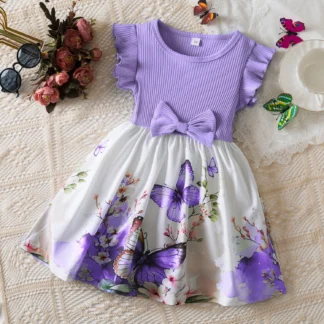 Vestido de flores rosas negras para niñas de 3 a 8 años, ropa informal de verano para niñas, vestido elegante de princesa de tul con volantes para fiesta de cumpleaños