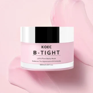 Mascarilla corporal reafirmante y suavizante KOEC B-TIGHT de 100 ml, reduce la celulitis, ácido hialurónico, pimienta brasileña y semillas de guaraná.