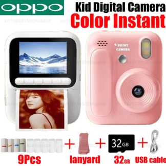 Cámara de impresión en Color OPPO, cámara instantánea para niños, 32GB, 1080P, impresión térmica, cámara Digital, impresión fotográfica, videojuegos, música, regalos para niños