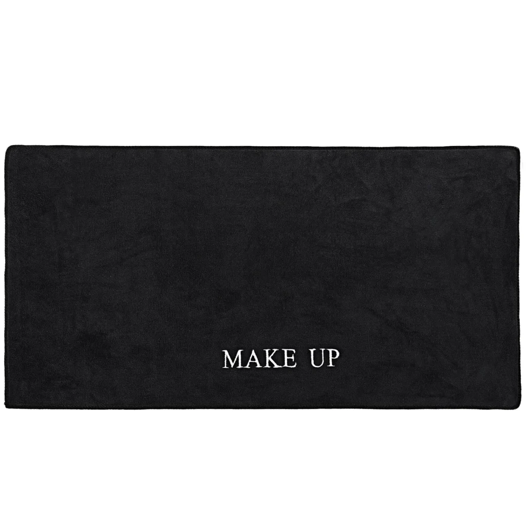 Alfombra de maquillaje negra, alfombrilla de escritorio para tocador, alfombrilla de tocador para dormitorio, banco de trabajo, ganizer de almacenamiento para el hogar, tocador multifuncional