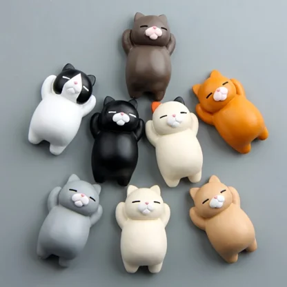 6/8 Uds., imanes de refrigerador de gato de dibujos animados, imanes decorativos para refrigerador, cocina y decoración del hogar